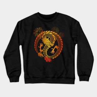 Chinese Lunar New Year Golden Dragon Crewneck Sweatshirt